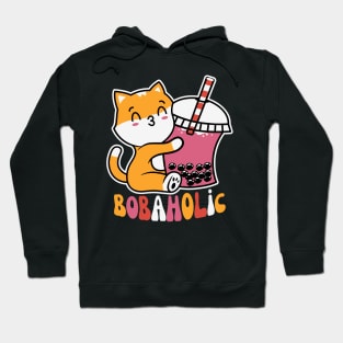 Bobaholic Boba Milk Tea Cat Hoodie